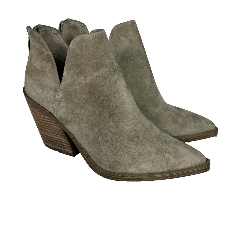 Vince Camuto Women's Gigietta Suede Leather Heeled Ankle Boots Size‎ 8.5 Tan